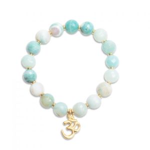 Amazonite and Gold Wrist Mala- I AM Creative